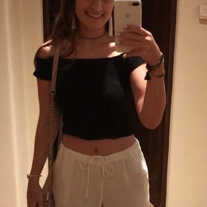 brandy melville black cropped shirt